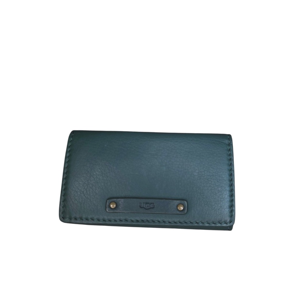 UGG Leather 6 Hook Key Case Green Snap Wallet Key Holder Compact Organizer